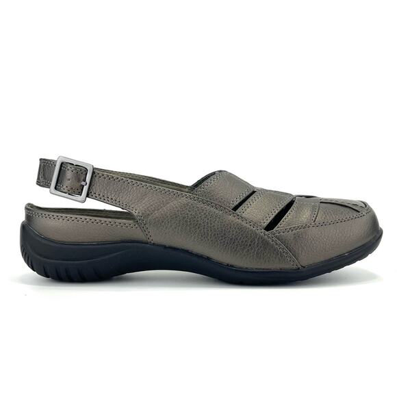 Easy Street Comfort Wave Fisherman Sandal Size 8WW Gray Faux Leather Adjustable - Picture 3 of 16